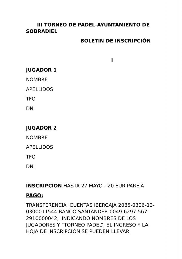 III Torneo de Padel